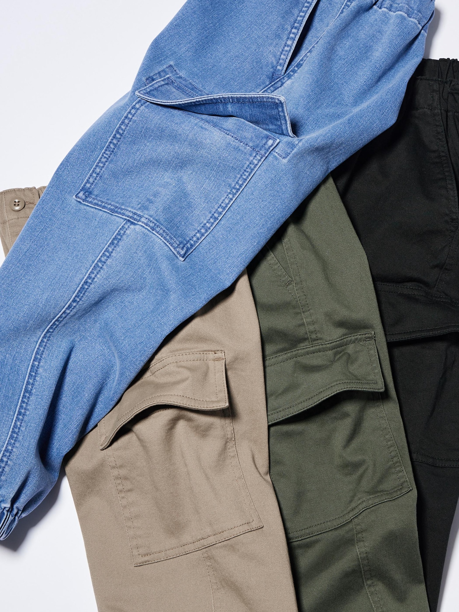 Kids Stretch Denim Cargo Jogger Pants | UNIQLO US