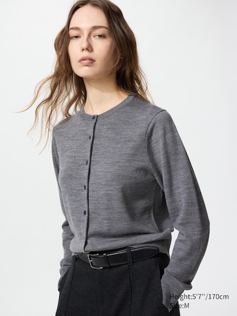 Кардиган из мериноса Uniqlo gray