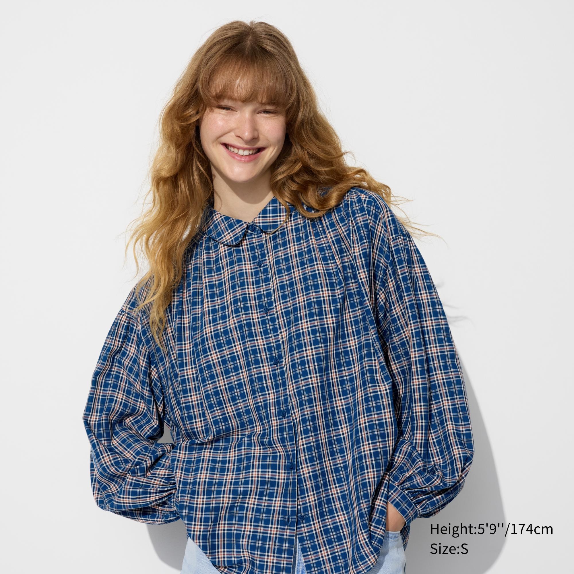 Soft Lawn Gathered Blouse | Checked