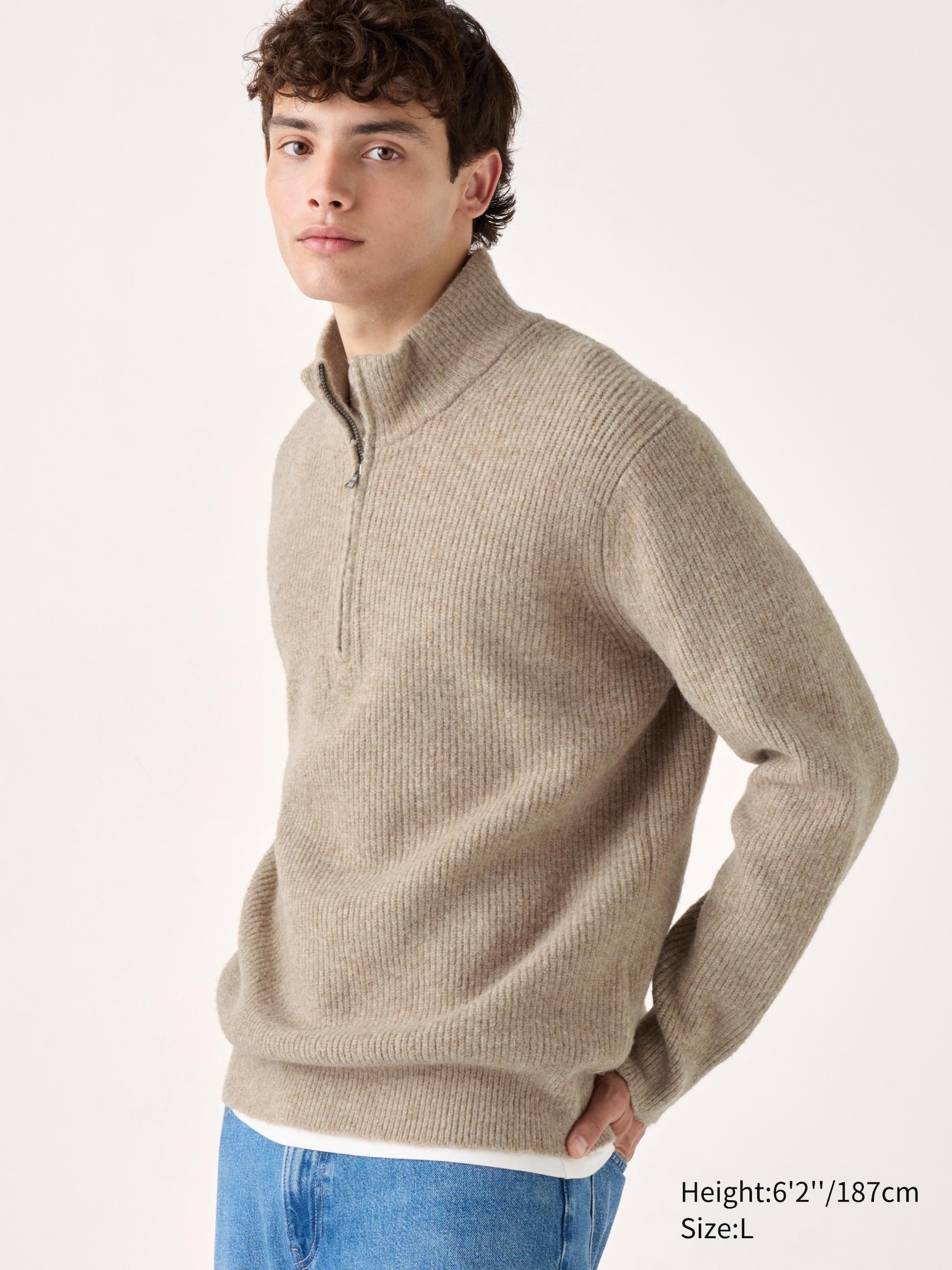 Souffle Yarn Sweater Half Zip UNIQLO US