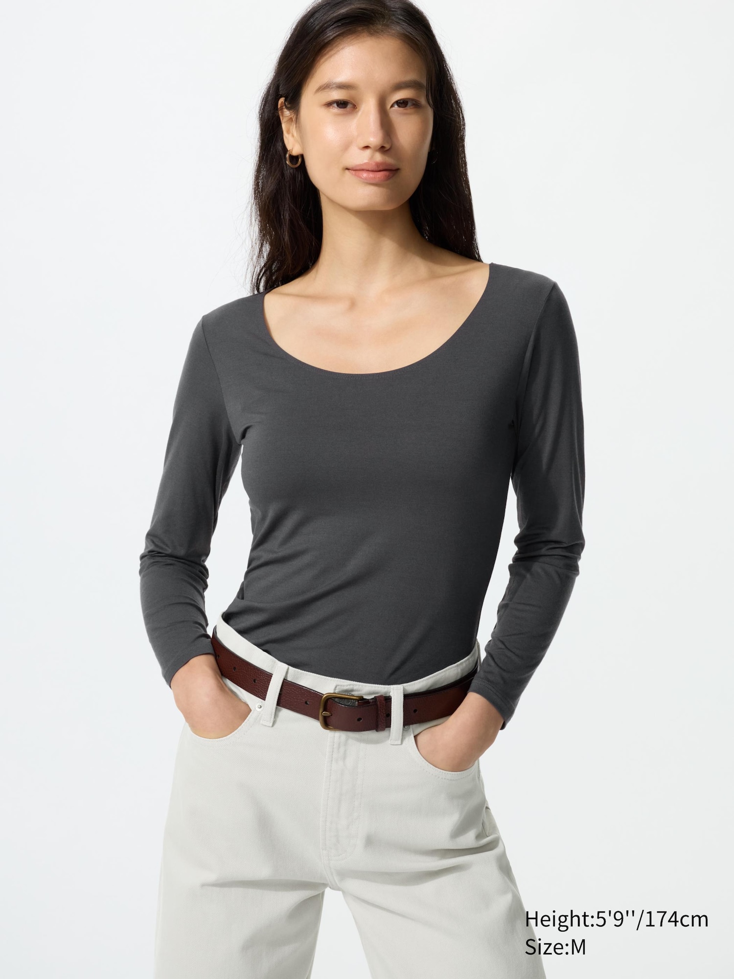 Womens HEATTECH T-Shirt | Scoop Neck | UNIQLO US