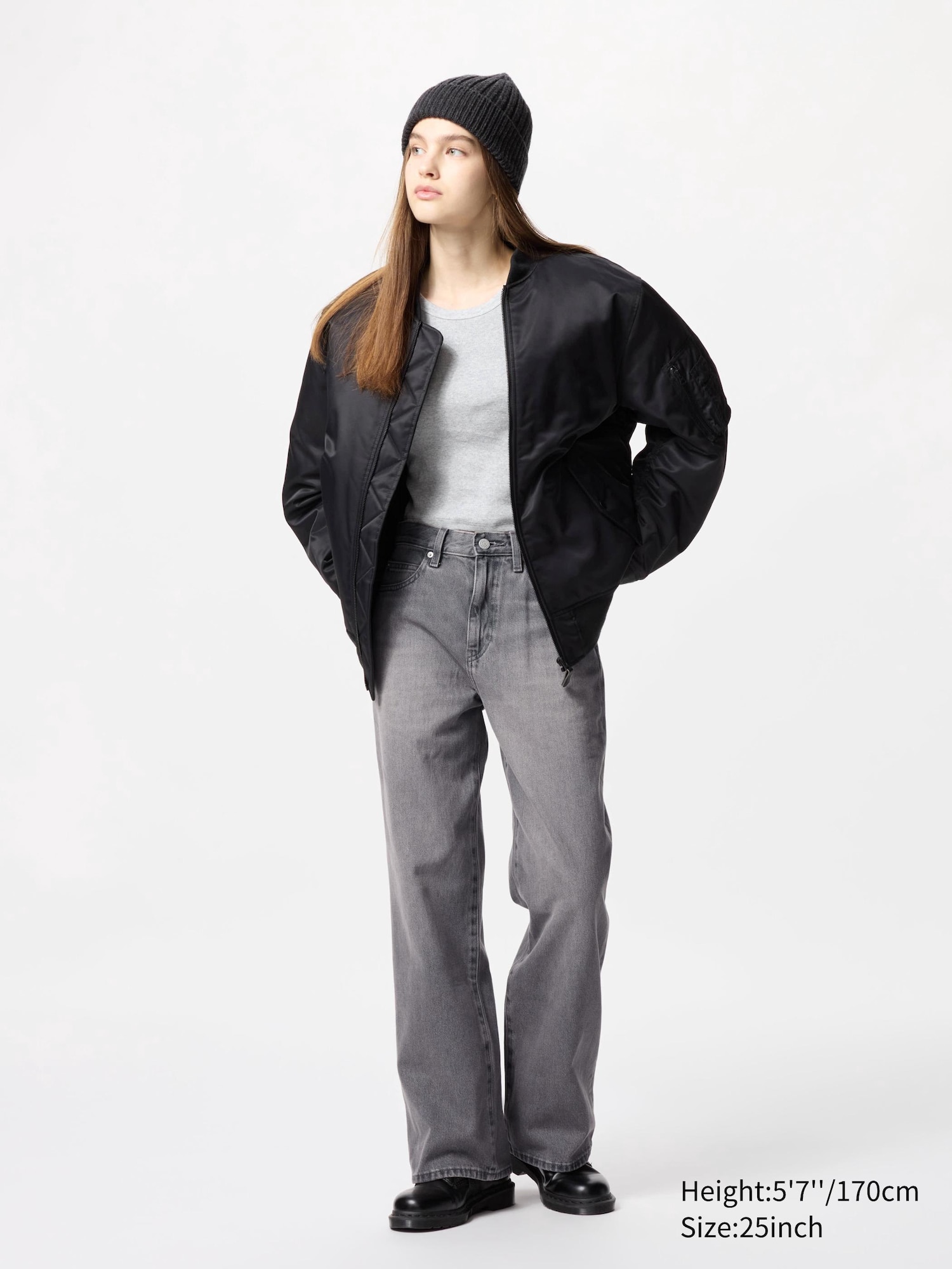 【新品】epa wide straight jeans\"BLK\" 24 Wide-Fit Jeans | UNIQLO US
