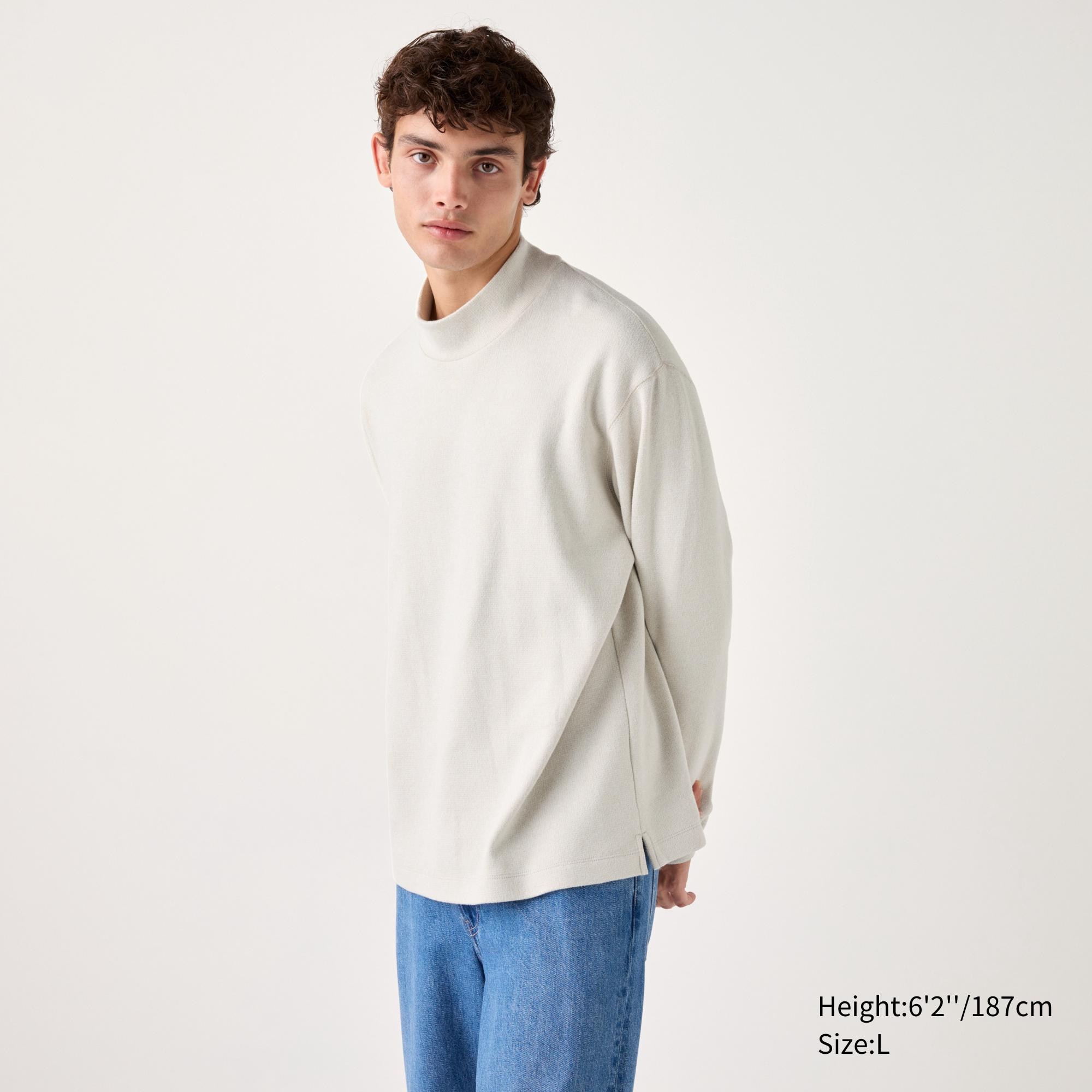 Soft Knitted Fleece Mock Neck T-Shirt