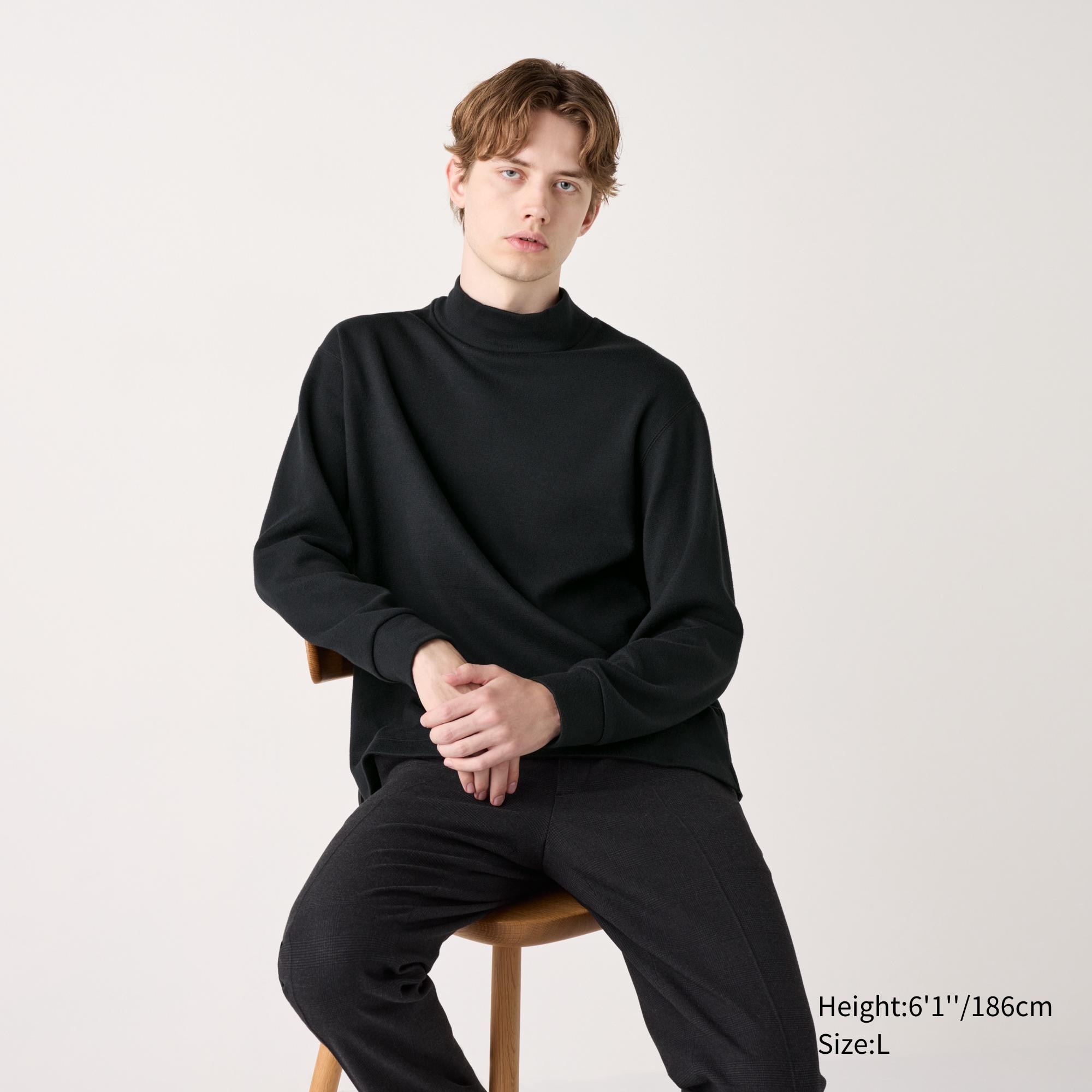 Soft Knitted Fleece Mock Neck T-Shirt