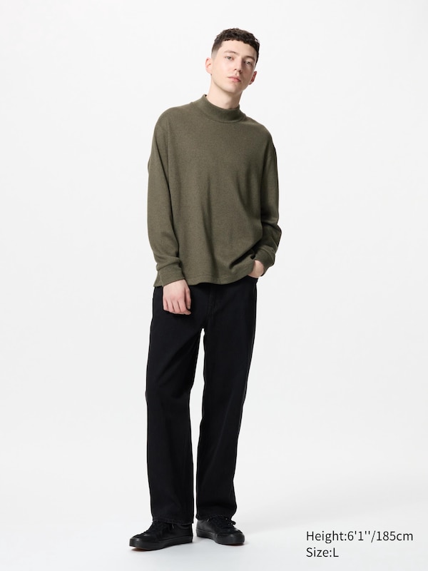 Soft Knitted Fleece T-Shirt | Mock Neck