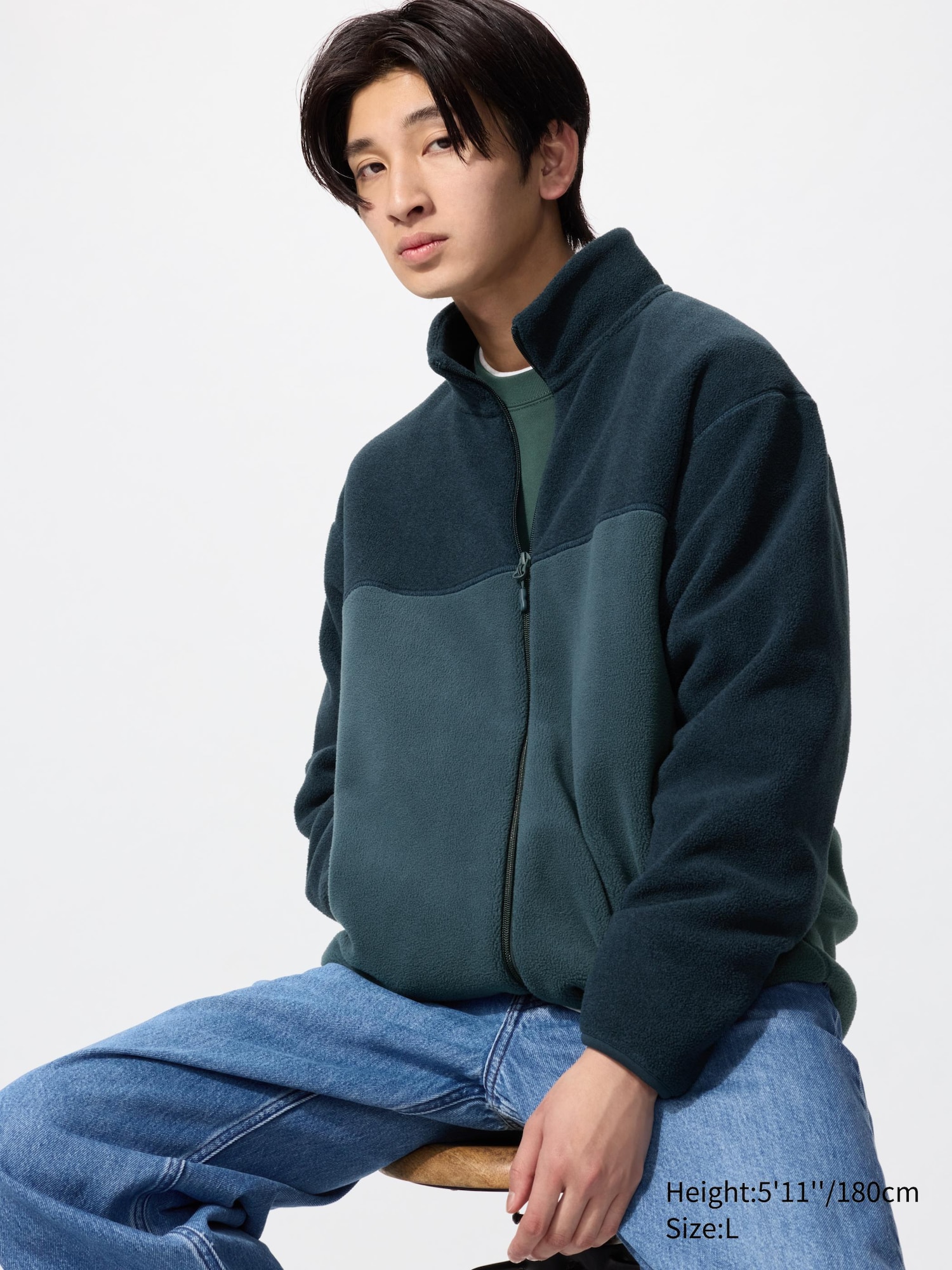 Fleece Full-Zip Jacket | Color Block | UNIQLO US