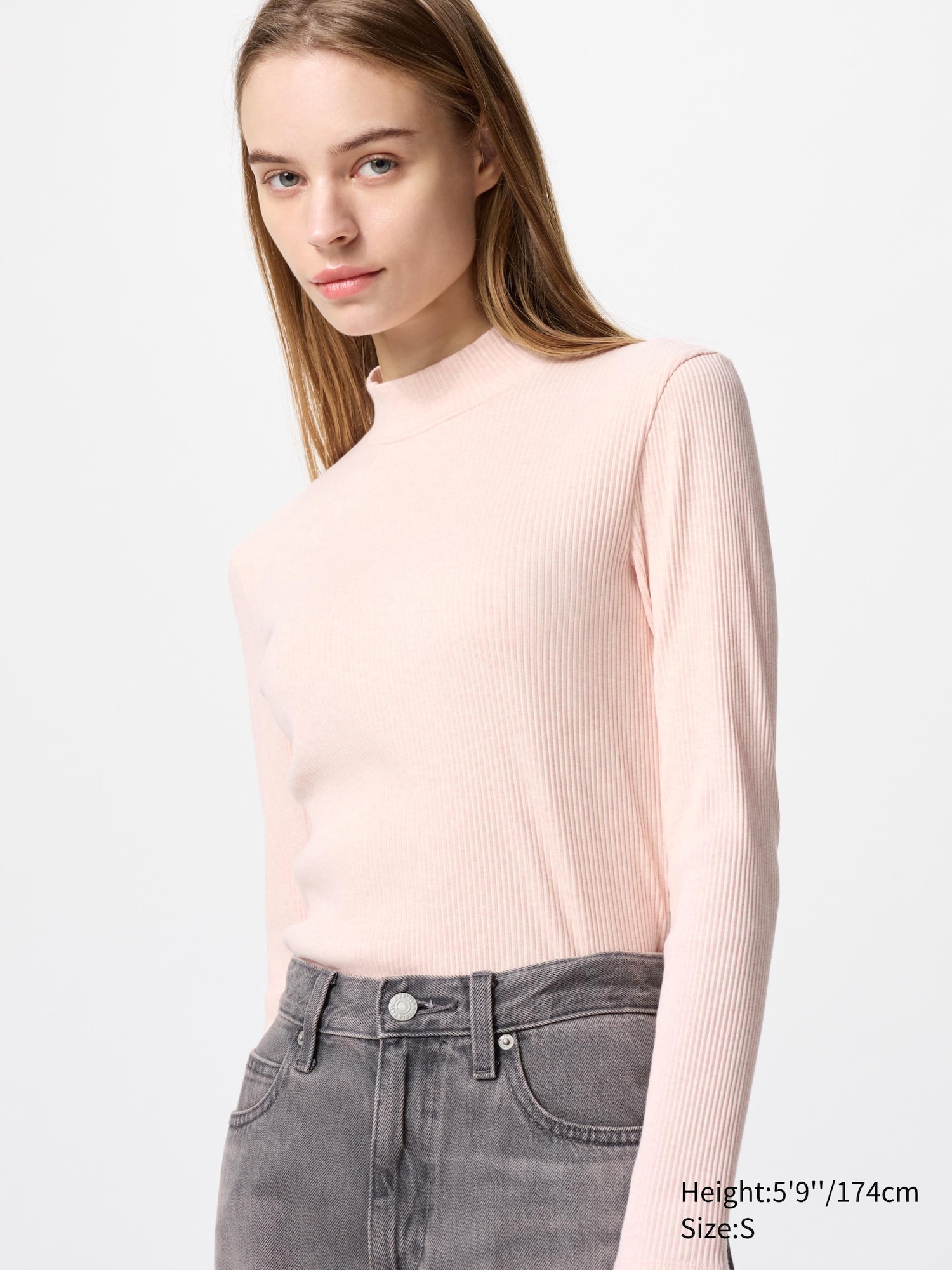 Ribbed High Neck T-Shirt | Long Sleeve | UNIQLO US