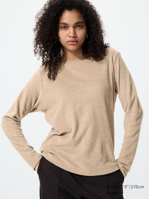 Uniqlo Soft Knitted Fleece T-Shirt | Long Sleeve