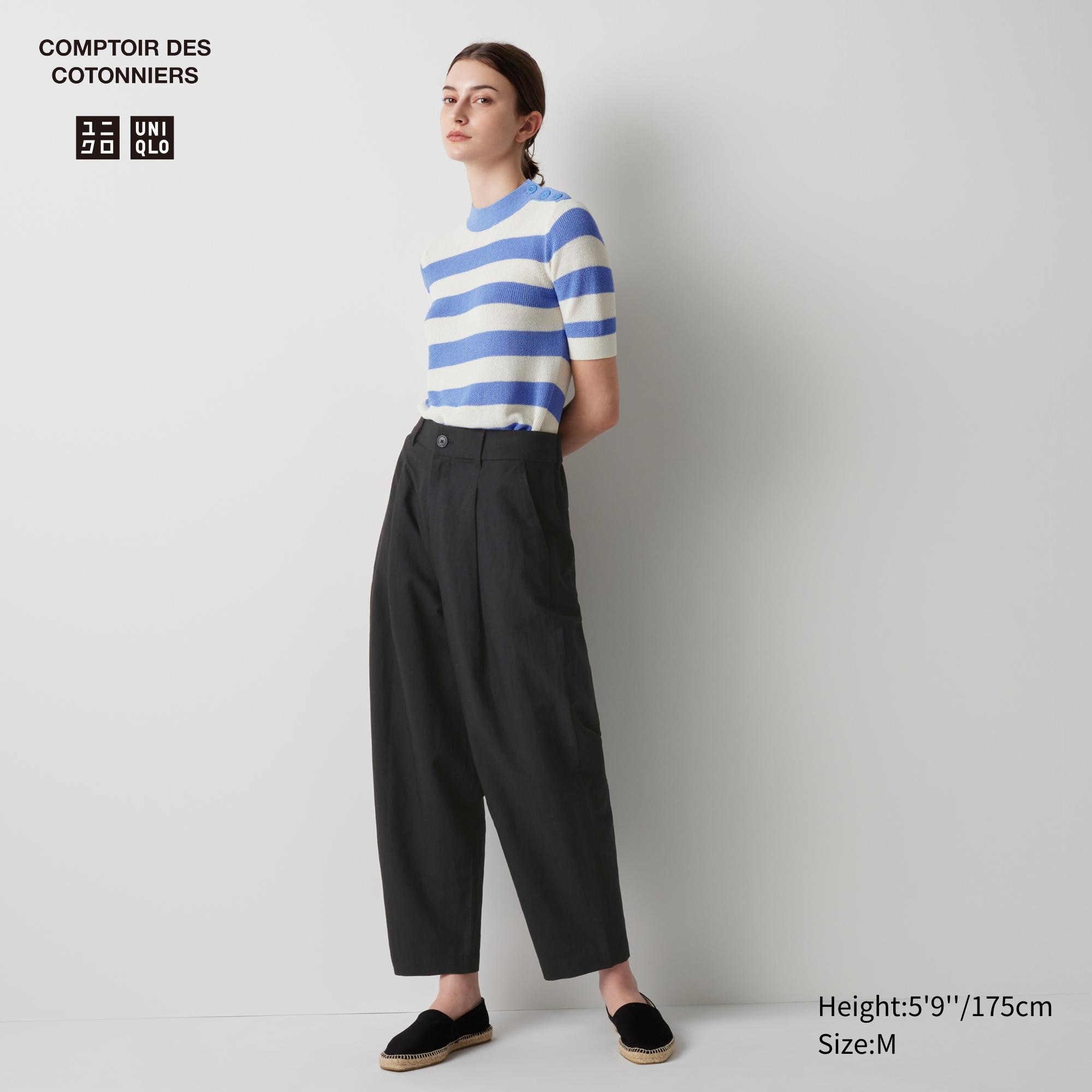 Linen-Blend Pleated Tapered Pants