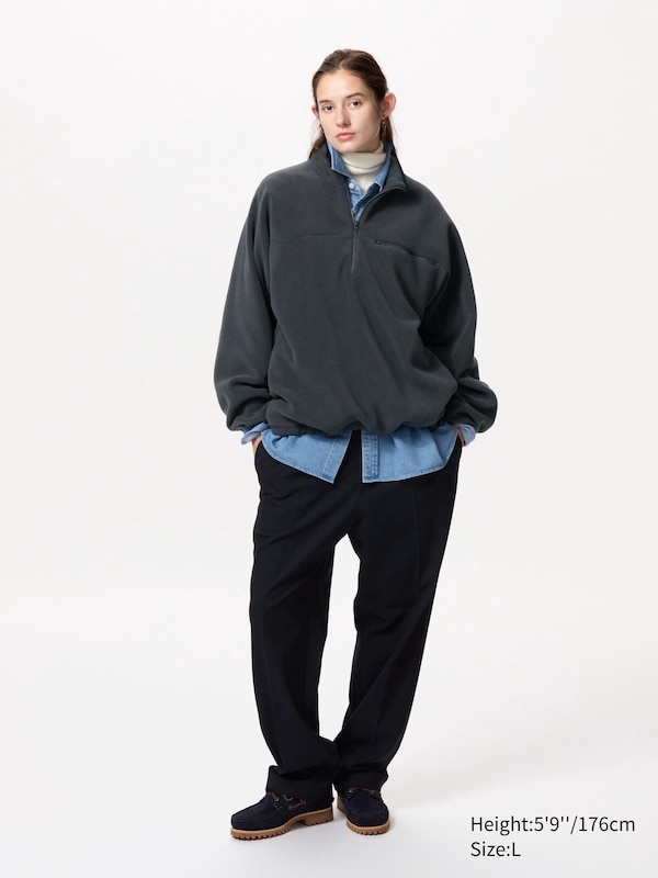 Fleece Half-Zip Oversized Pullover