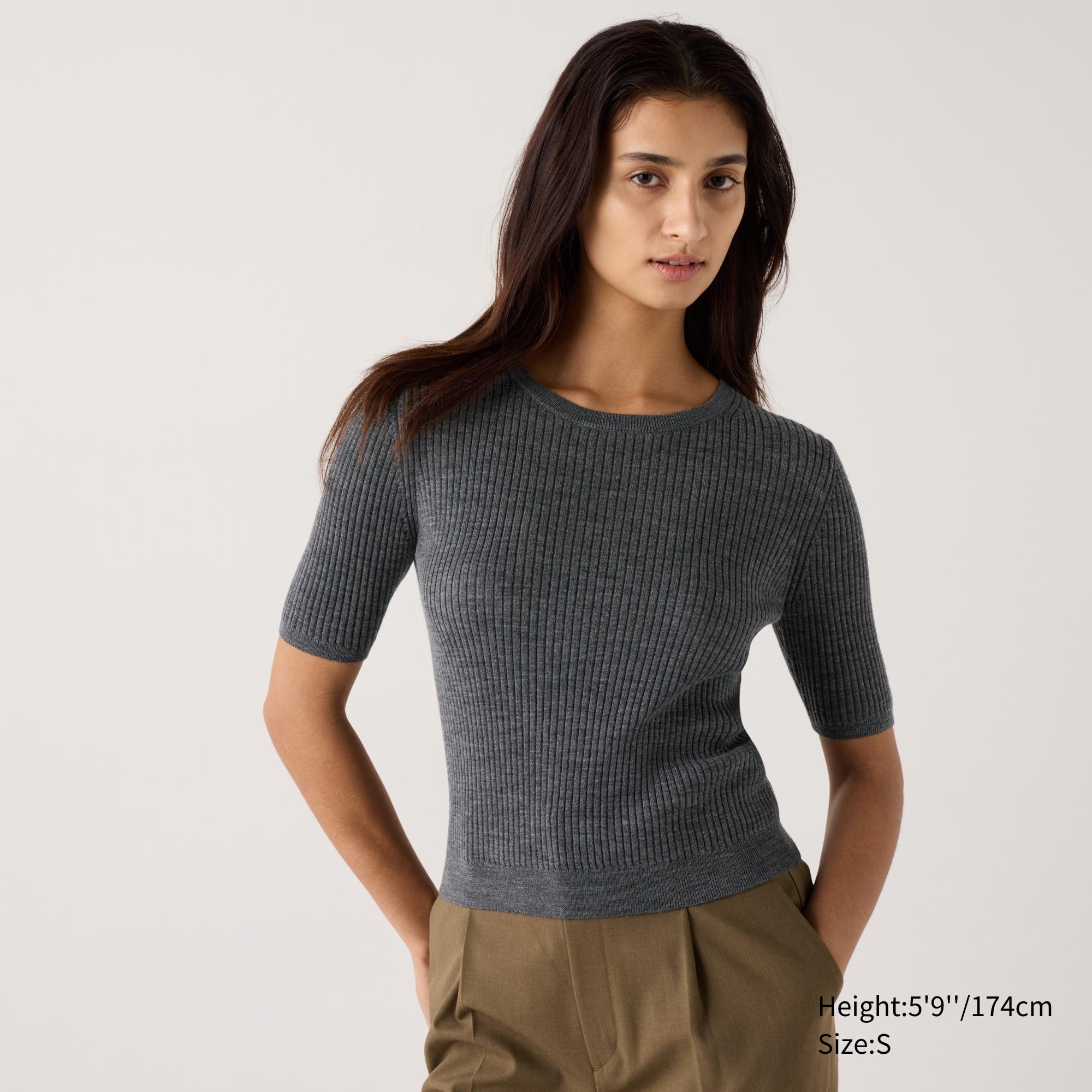 Merino Ribbed Sweater | Half Sleeve