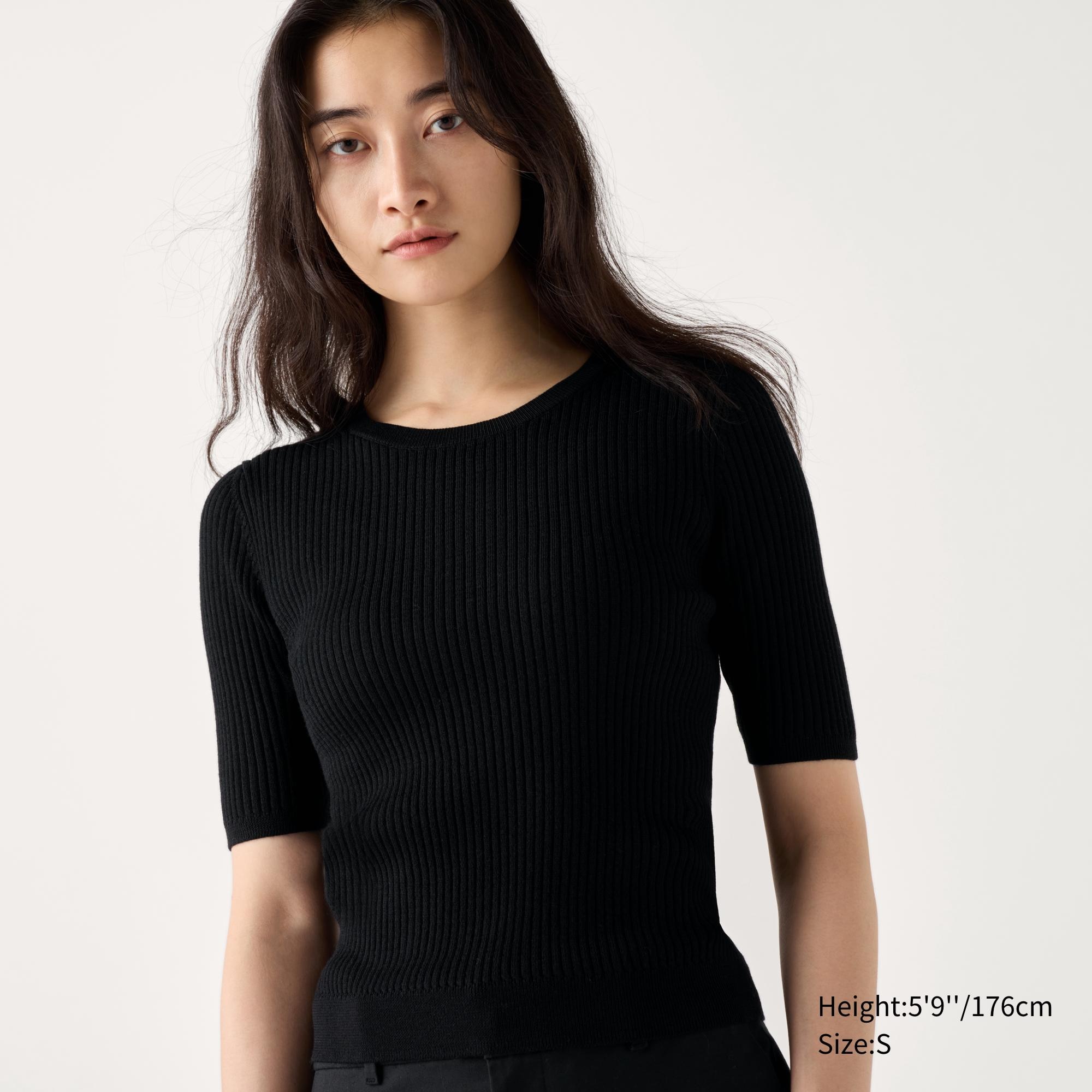 Merino Ribbed Sweater | Half Sleeve