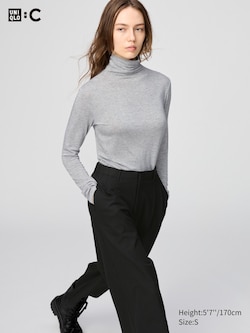 HEATTECH Cashmere Blend T-Shirt | Extra Warm | Turtleneck