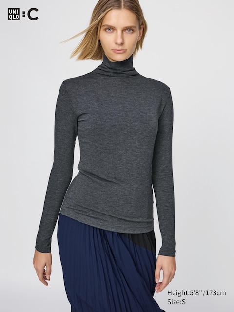 Водолазка из кашемировой смеси Uniqlo HEATTECH  gray