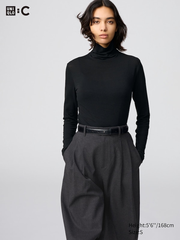 HEATTECH Cashmere Blend T-Shirt | Extra Warm | Turtleneck