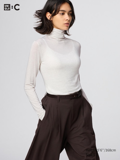 Водолазка из кашемировой смеси Uniqlo HEATTECH  natural