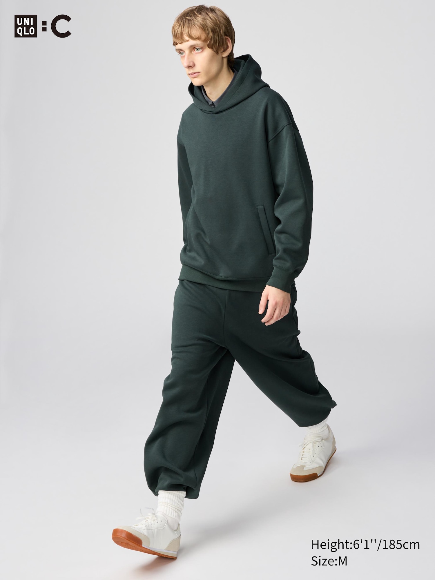 【U LAN】(UNISEX) Piggy cutting wide sweat pants Cut-Out Wide Leg Sweatpants - Black | Parallel