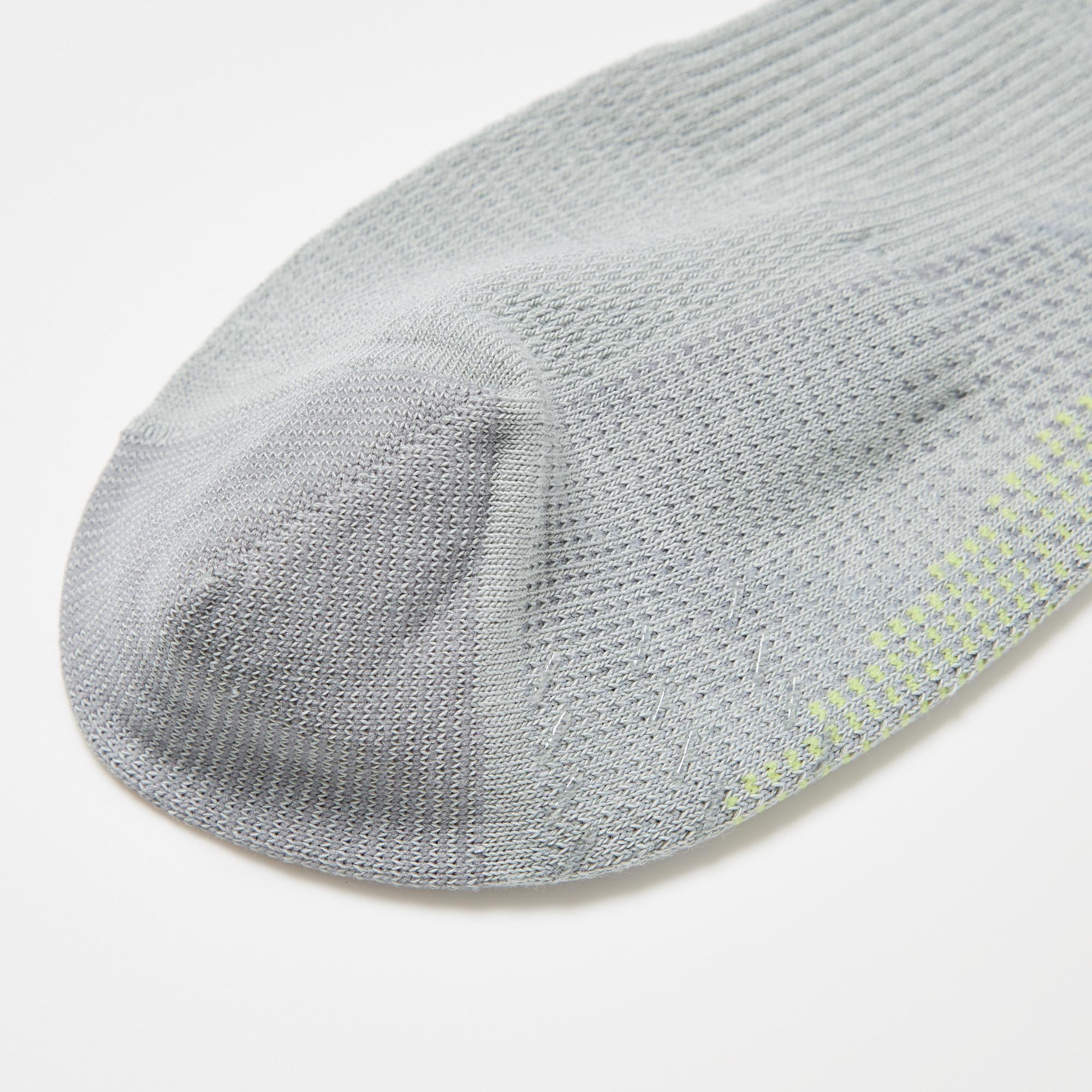 Non-slip soles help keep socks in place.