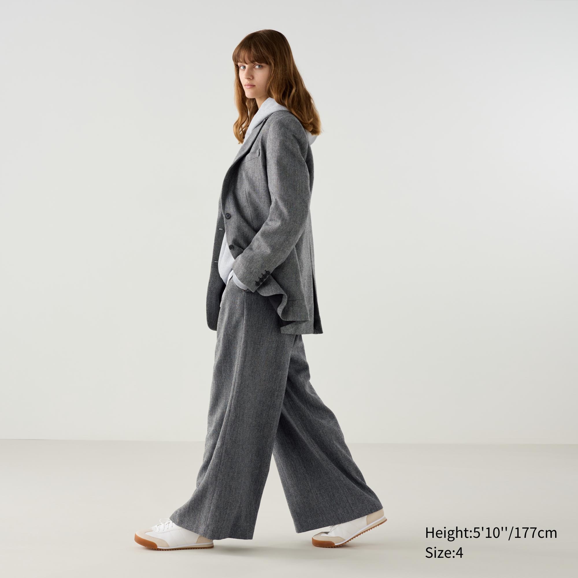 Pleated Wide Pants | Tweed