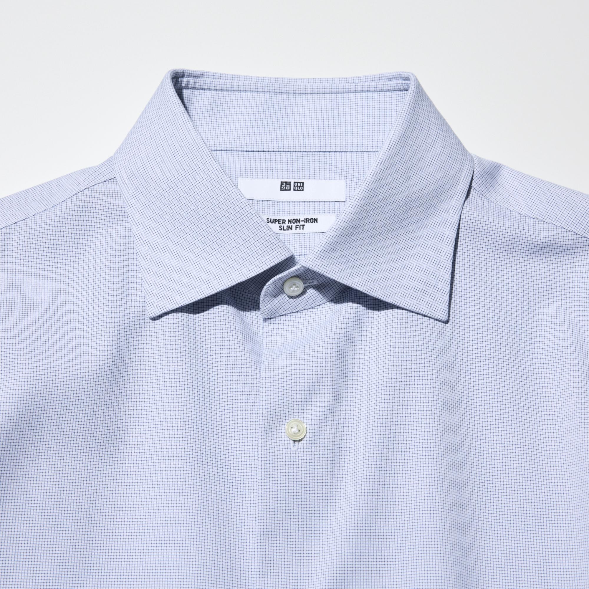 The collar band height and collar shape are designed to look good with a necktie.