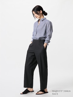 Linen Cotton Tapered Pants
