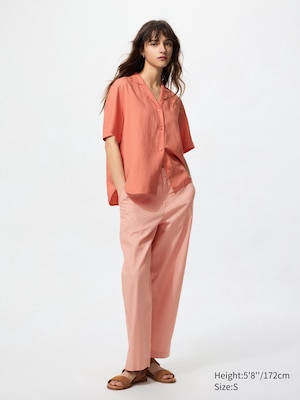 Linen Cotton Tapered Pants