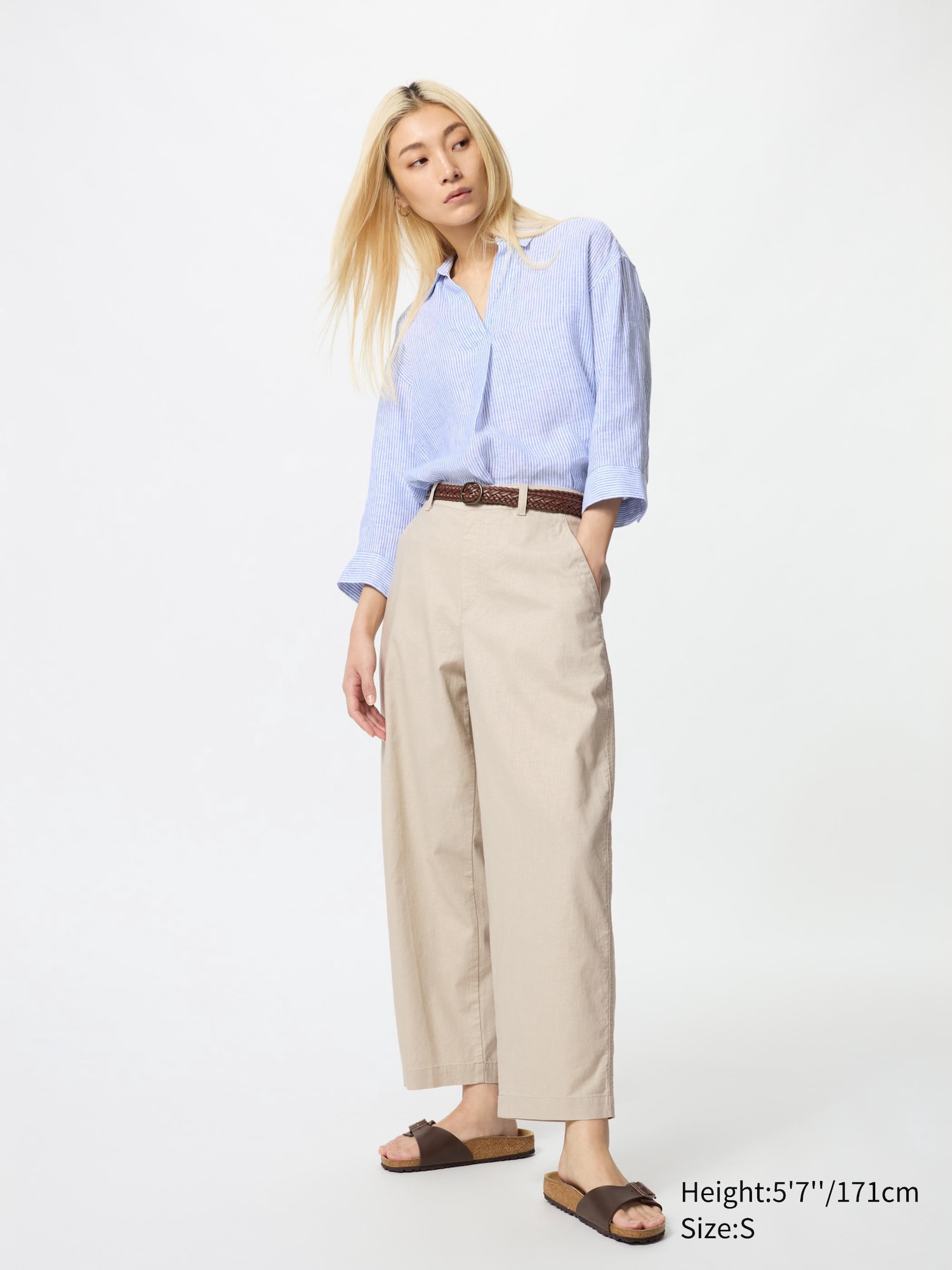 Linen Cotton Tapered Pants