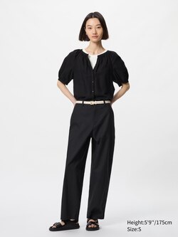 Linen Cotton Tapered Pants | Tall