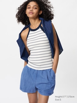Cotton Denim Easy Shorts | 3"