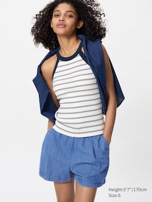 Cotton Denim Easy Shorts | 3"