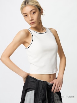 Ribbed Cropped Bra Top | Striped