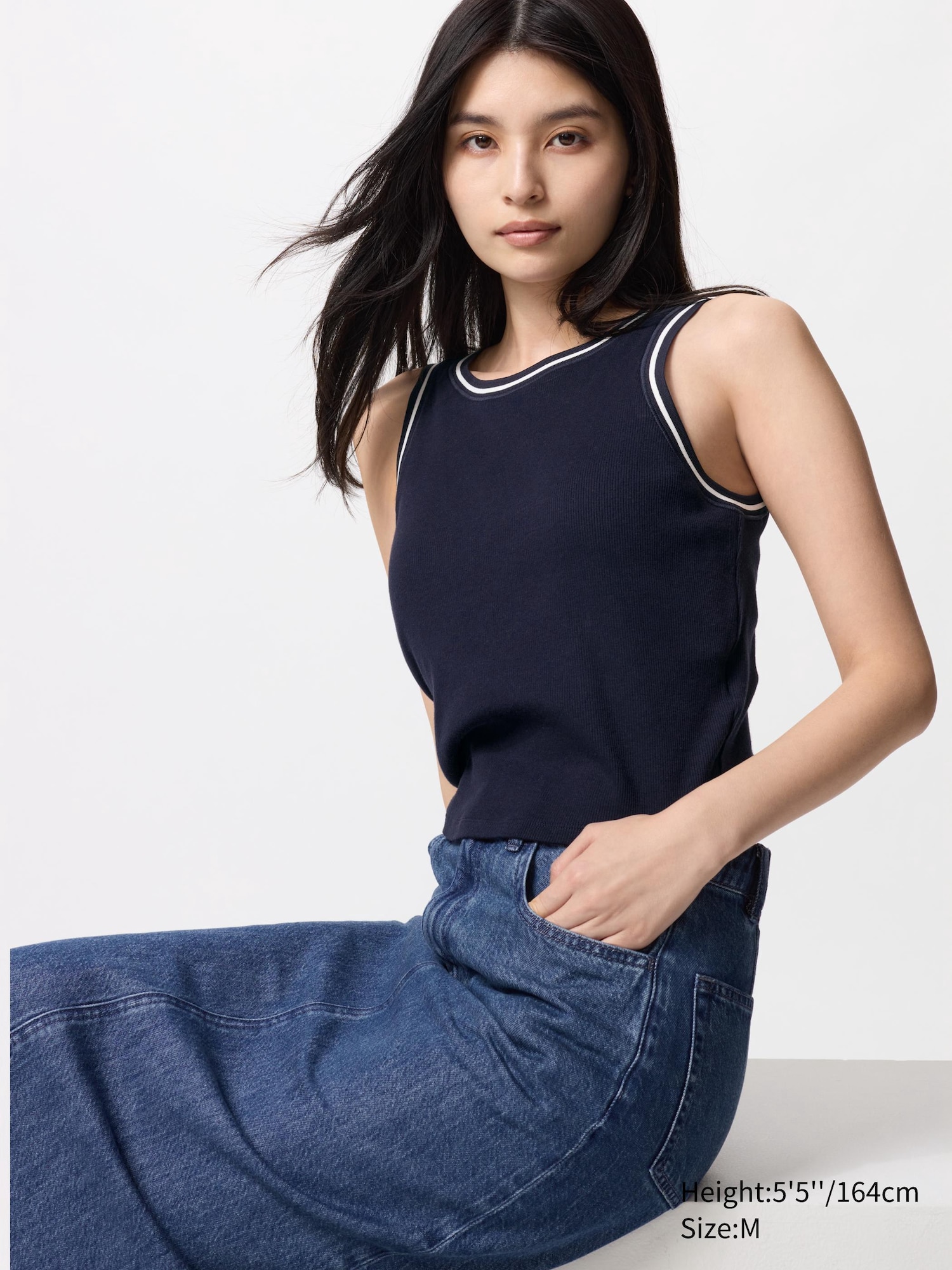 Ribbed Cropped Bra Top | Striped | UNIQLO US