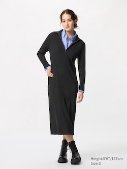 Half-Zip Knit Dress