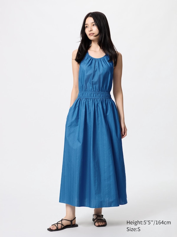 Blue Halter Semi Flare Midi Dress Blue Halter Semi Flare Midi Dress