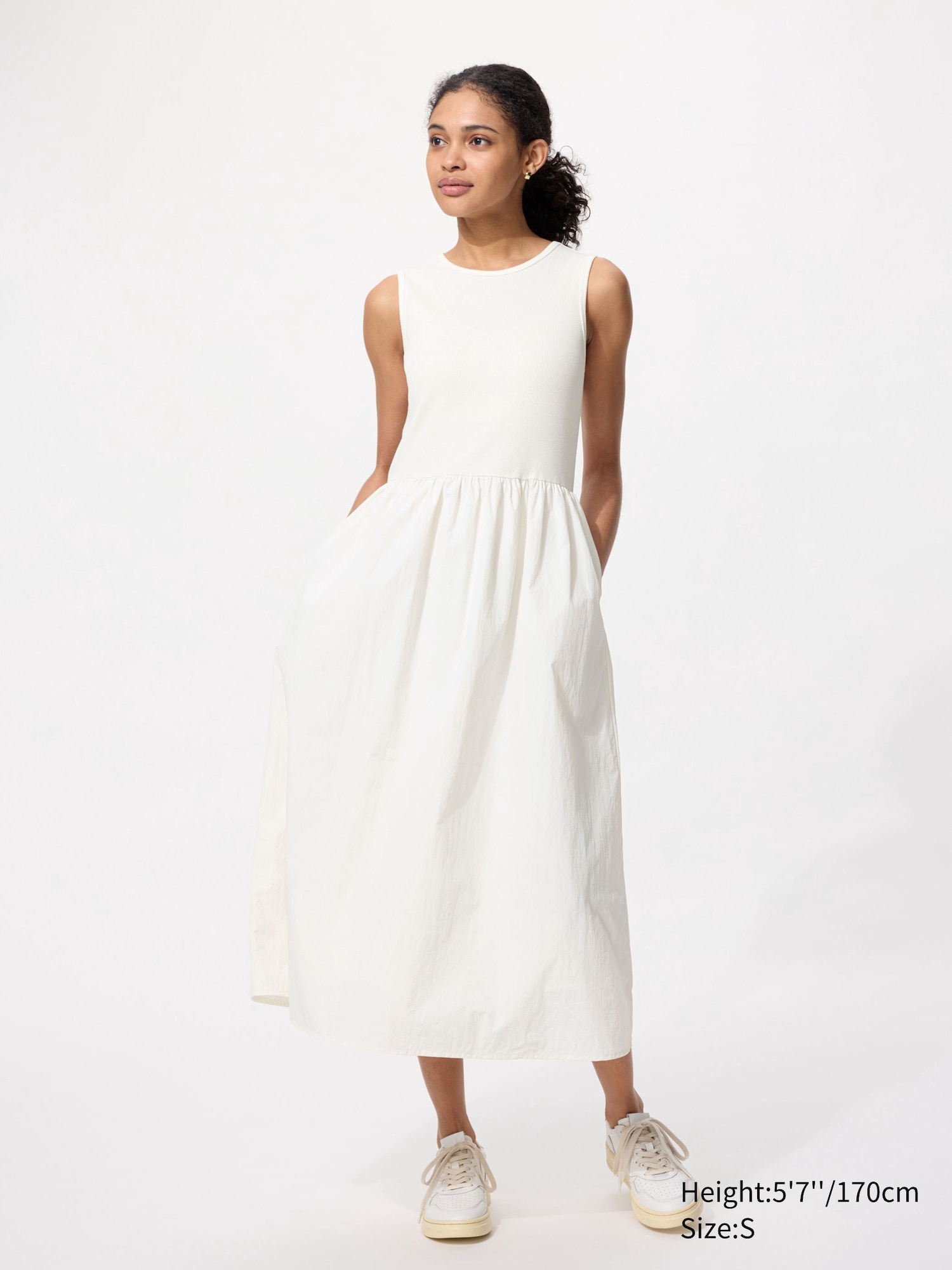Combination Sleeveless Flare Dress | UNIQLO US Combination Sleeveless Flare Dress | UNIQLO US