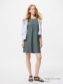 Linen Blend Mini Dress