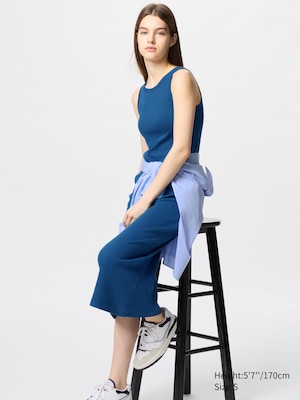 Ribbed Sleeveless Bra Dress | Striped