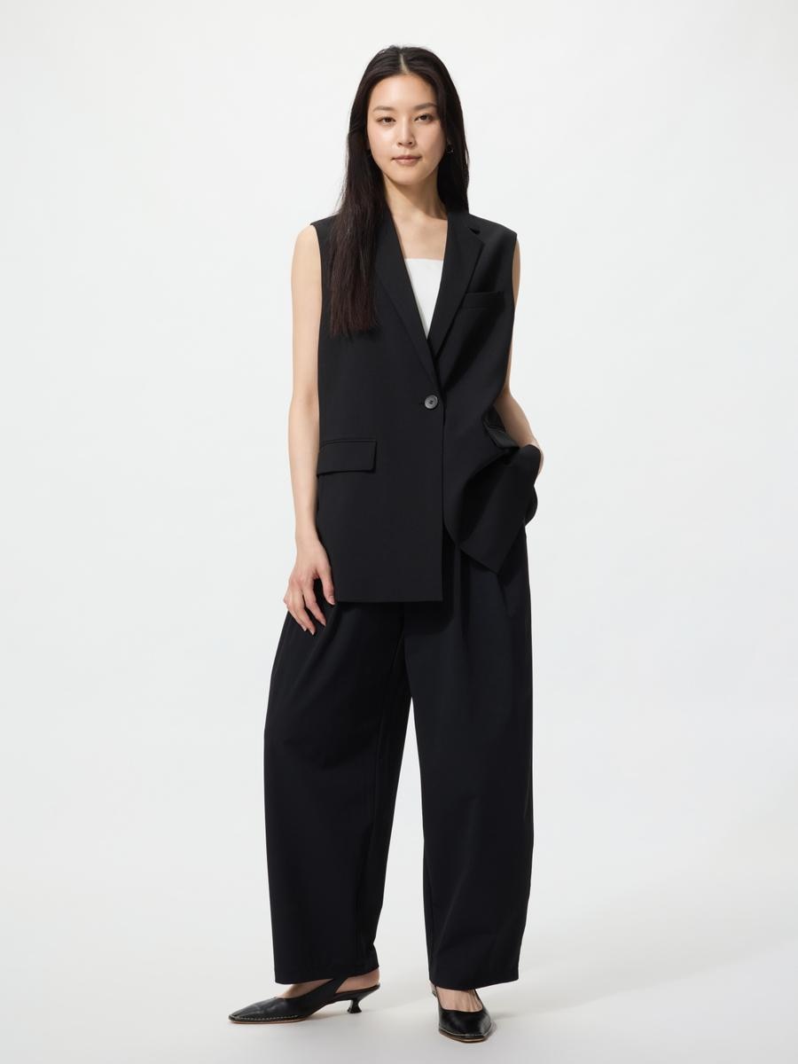 UNIQLO Women's Ultra Stretch Active Wide Pants, Black, Medium