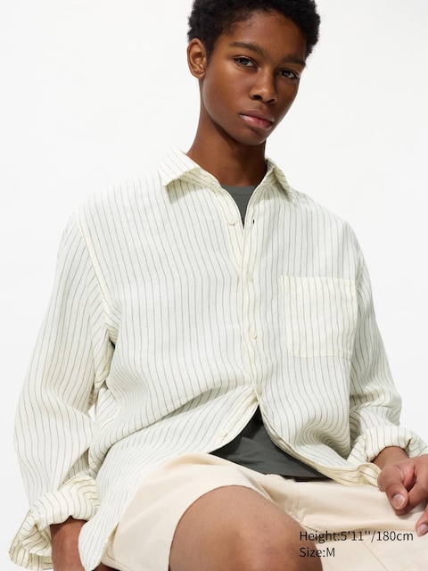Uniqlo Premium Linen Shirt | Striped
