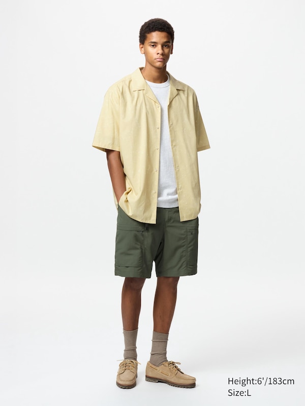 Open Collar Short Sleeve Shirt | Printed