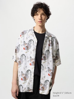 Open Collar Short Sleeve Shirt | Ito-Jakuchu
