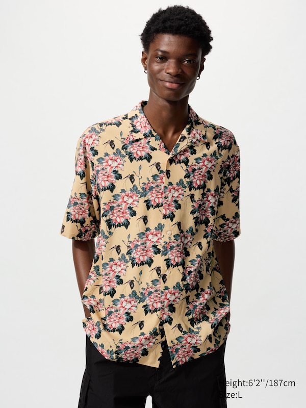 Open Collar Short Sleeve Shirt | EDO UKIYO-E