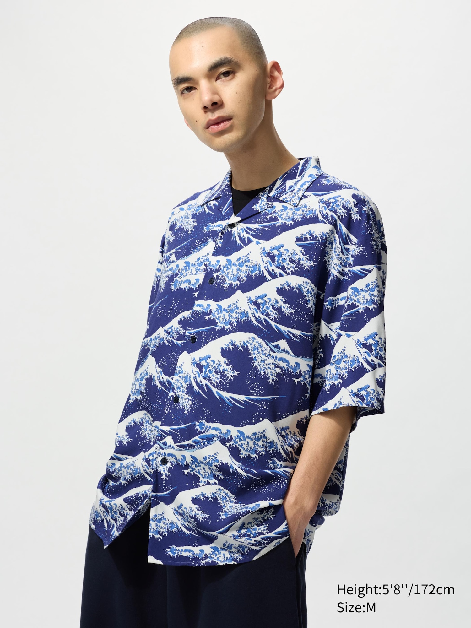 Open Collar Shirt | Short Sleeve | Hokusai Print