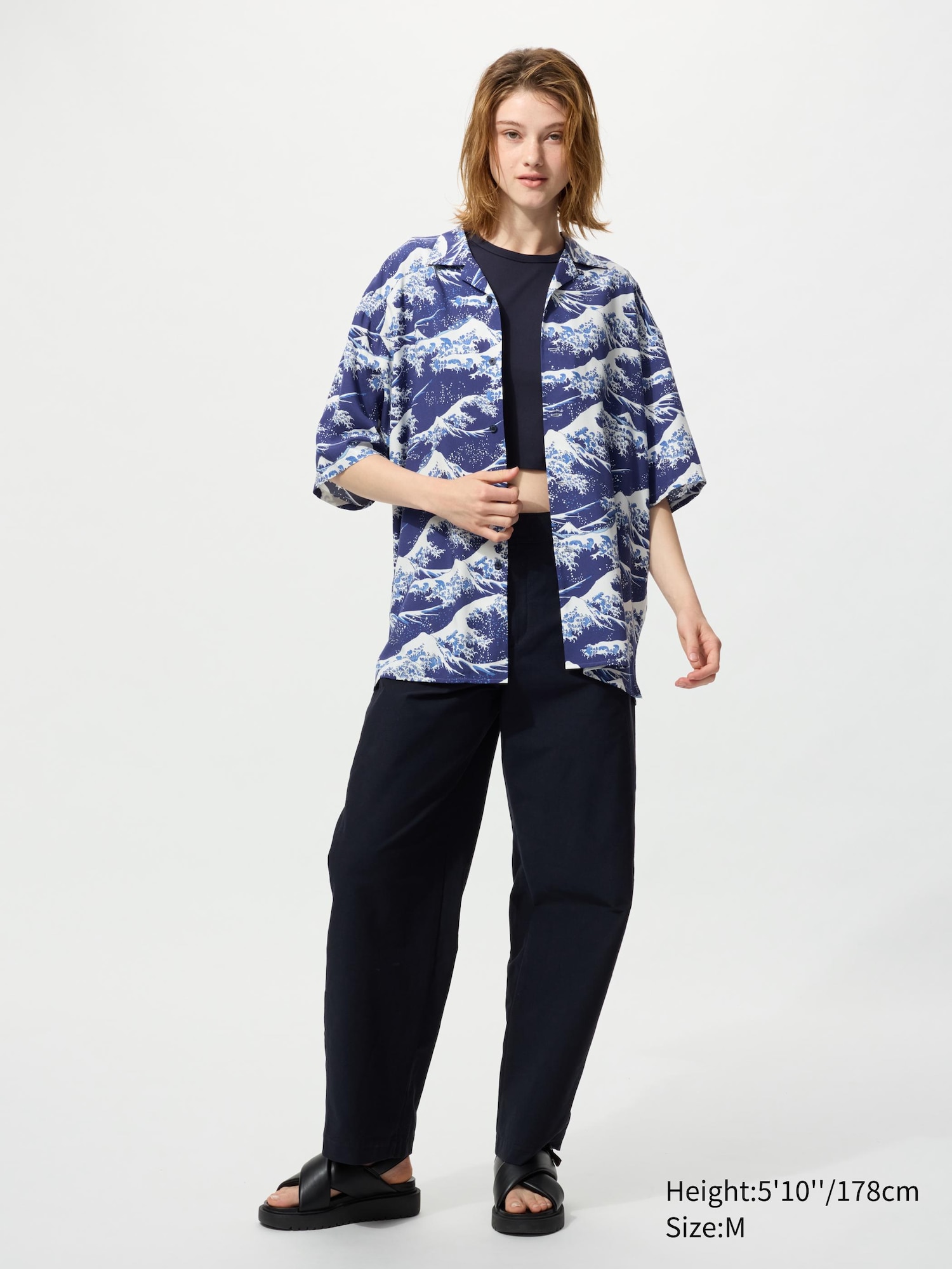 Open Collar Shirt | Short Sleeve | Hokusai Print