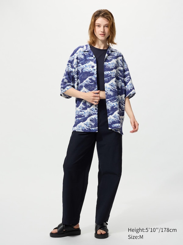 Open Collar Shirt | Short Sleeve | Hokusai Print