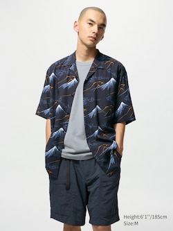 Open Collar Short Sleeve Shirt | Hokusai