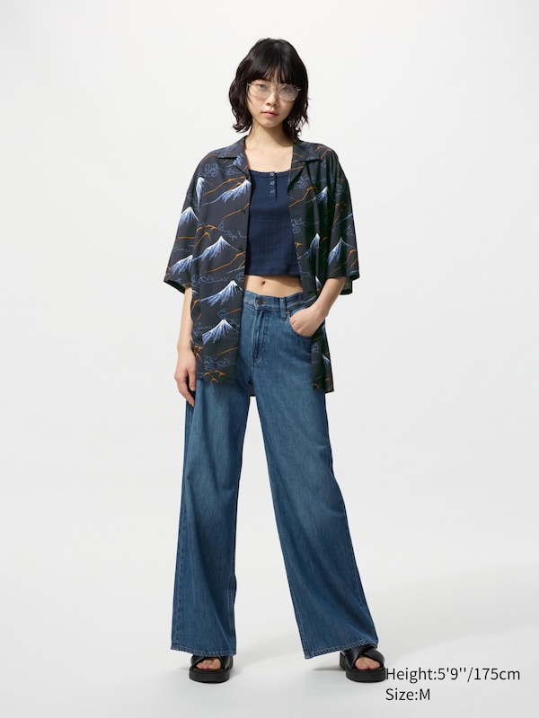 Open Collar Short Sleeve Shirt | Hokusai
