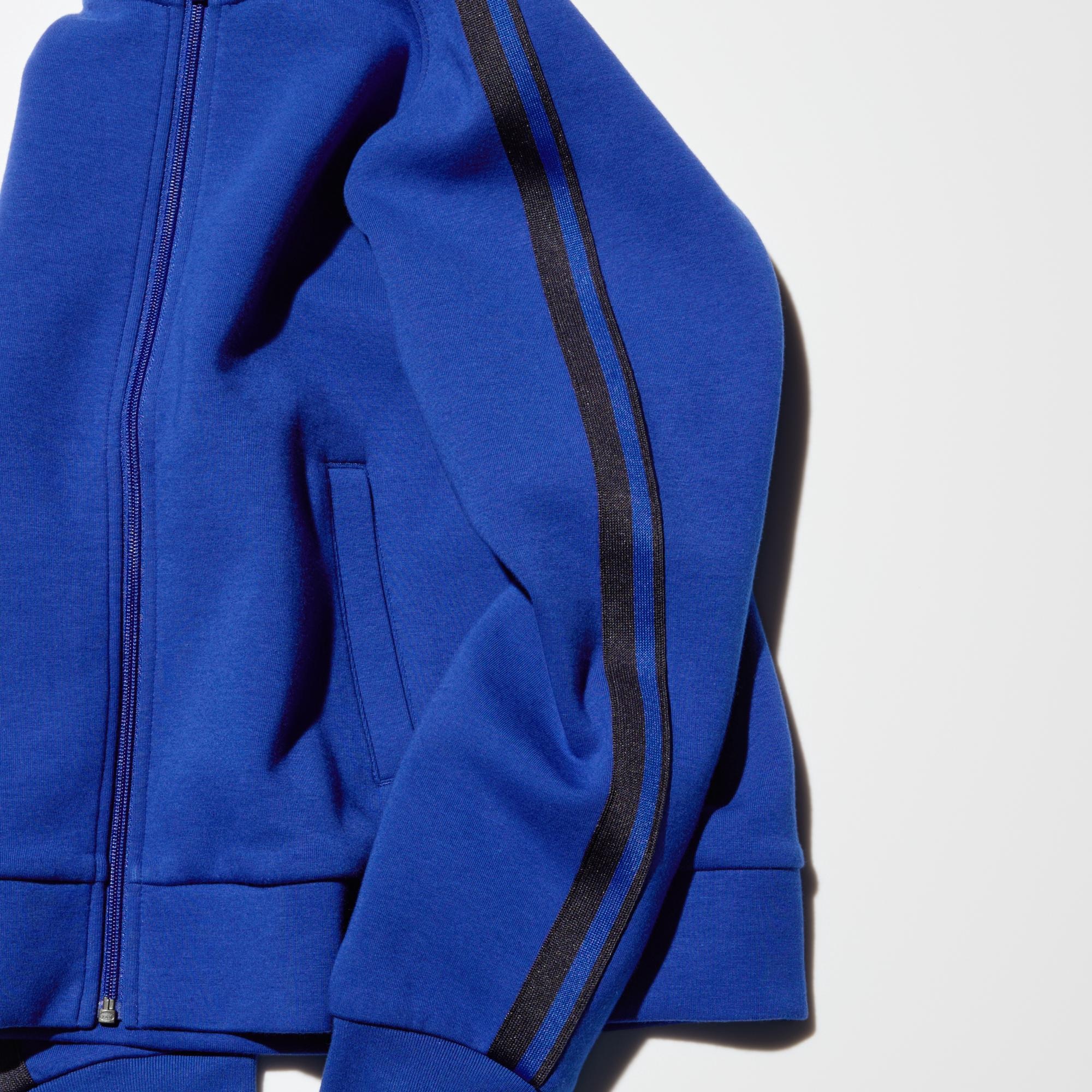 Track jacket design with sporty stripes.