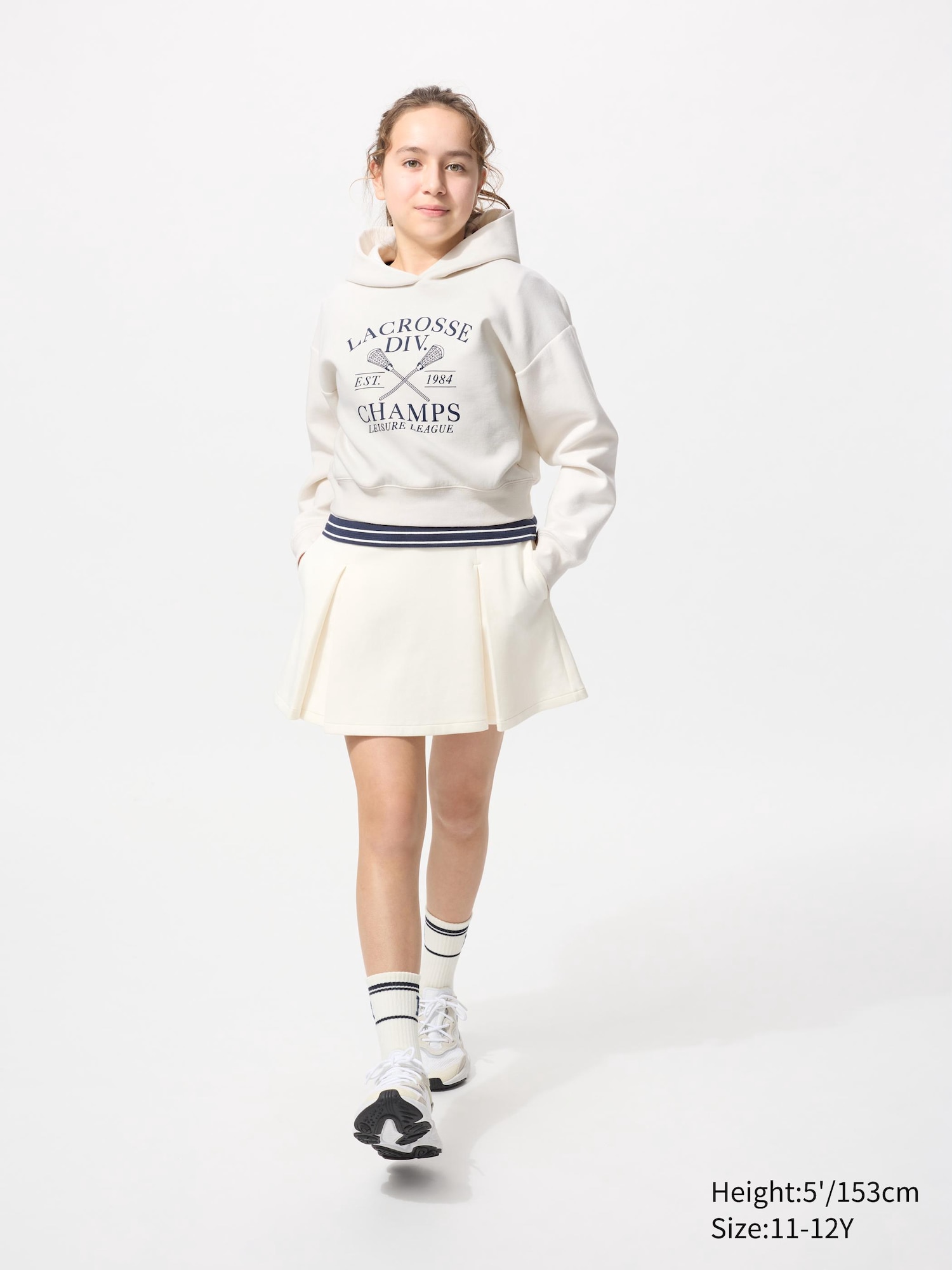 ★GENERAL IDEA★ COZY CROP SWEATSHIRT IVORY WBC1L51542 DRY Sweat Cropped Graphic Hoodie | UNIQLO US