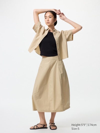 Cotton Blend Cocoon Skirt
